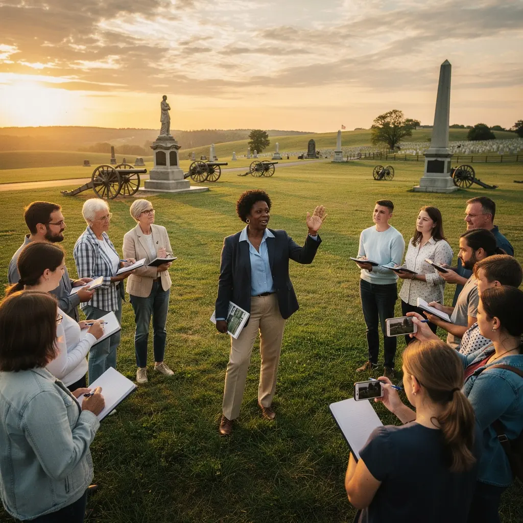 Grupa turystów odkrywających lokalne muzeum kultury